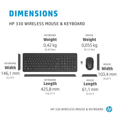 HP 330 Wireless Mouse and Keyboard Combination