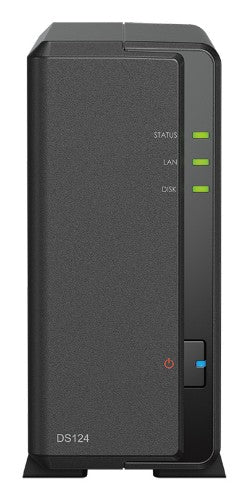 Synology DiskStation DS124 NAS Desktop Realtek RTD1619B 1 GB DDR4 12 TB HDD DiskStation Manager Black