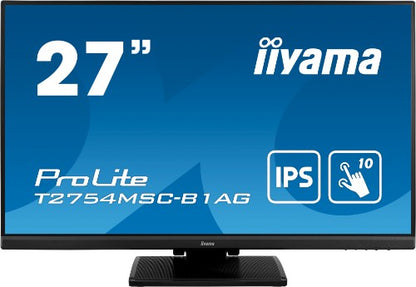 iiyama ProLite T2754MSC-B1AG computer monitor 68.6 cm (27") 1920 x 1080 pixels Full HD LED Touchscreen Multi-user Black
