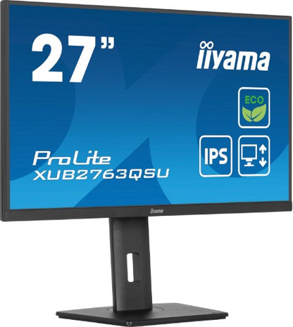 iiyama ProLite XUB2763QSU-B1 computer monitor 68.6 cm (27") 2560 x 1440 pixels Quad HD LED Black