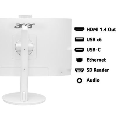 Acer Aspire C27-A All-in-One Desktop - Intel Core i7-1355U, 8GB, 1TB SSD, Integrated Graphics, 27" Full HD, Windows 11, White