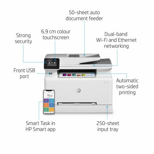 HP LaserJet Pro M283fdw Wireless Multifunction Color Printer, Copier, Scanner; Duplex