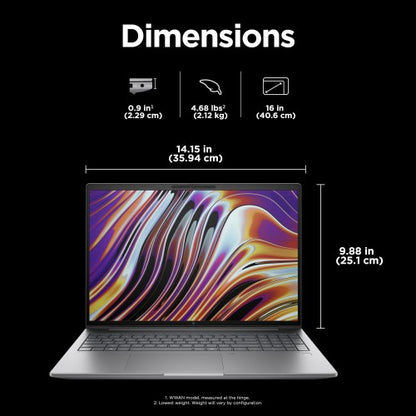 HP ZBook Power G11 Intel Core Ultra 7 155H Mobile workstation 40.6 cm (16") WUXGA 32 GB DDR5-SDRAM 1 TB SSD NVIDIA RTX 3000 Ada Wi-Fi 6E (802.11ax) Windows 11 Pro AI Workstation, AI PC Silver