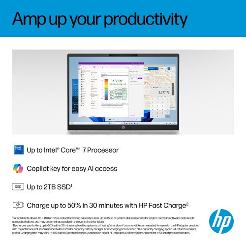 HP OmniBook 5 16-ba1003na Intel® Core™ i7 i7-1355U Laptop 40.6 cm (16") 2K 16 GB LPDDR5x-SDRAM 512 GB SSD Wi-Fi 6 (802.11ax) Windows 11 Home Silver