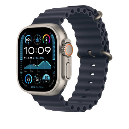 Apple 49mm Navy Ocean Band Extension - Natural Titanium Finish