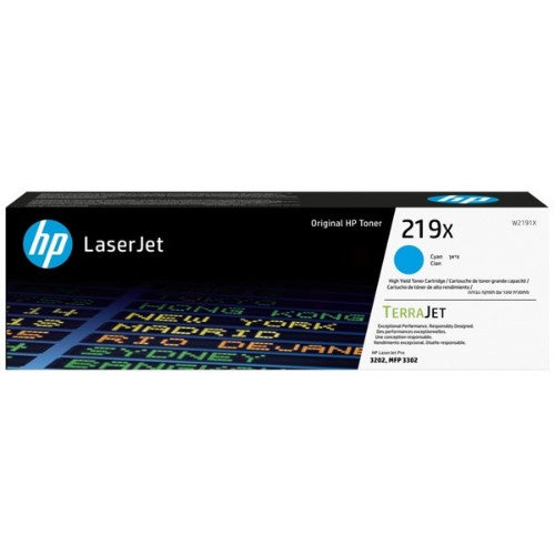 HP W2191X/219X Toner cartridge cyan high-capacity, 2.5K pages ISO/IEC 19798 for HP CLJ Pro 3202/e