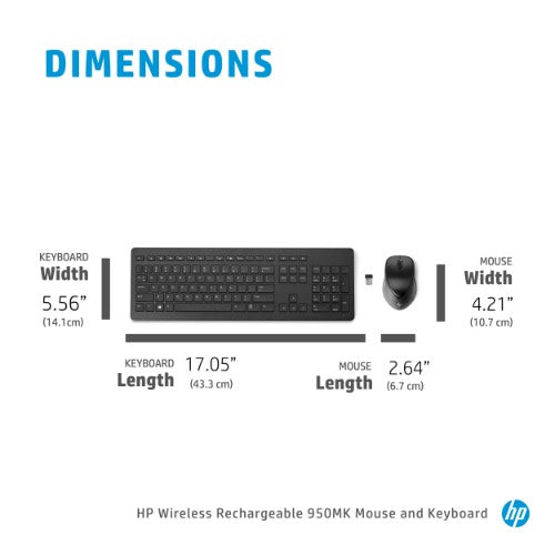 HP Wireless Rechargeable 950MK Mouse and Keyboard