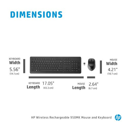 HP Wireless Rechargeable 950MK Mouse and Keyboard