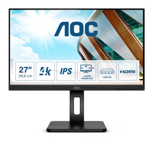 AOC P2 U27P2 computer monitor 68.6 cm (27") 3840 x 2160 pixels 4K Ultra HD LED Black