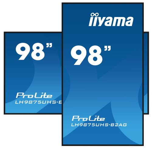 iiyama LH9875UHS-B2AG Signage Display Digital signage flat panel 2.48 m (97.5") LED Wi-Fi 500 cd/m² 4K Ultra HD Black Built-in processor Android 11 24/7