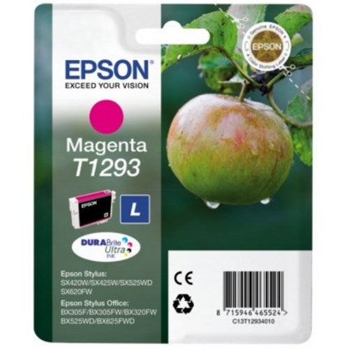 Epson C13T12934010/T1293 Ink cartridge magenta, 330 pages ISO/IEC 24711 7ml for Epson Stylus BX 320/SX 235 W/SX 420/SX 525/WF 3500