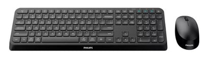 Philips 4000 series SPT6407B/40 keyboard Mouse included Universal RF Wireless + Bluetooth QWERTY English Black