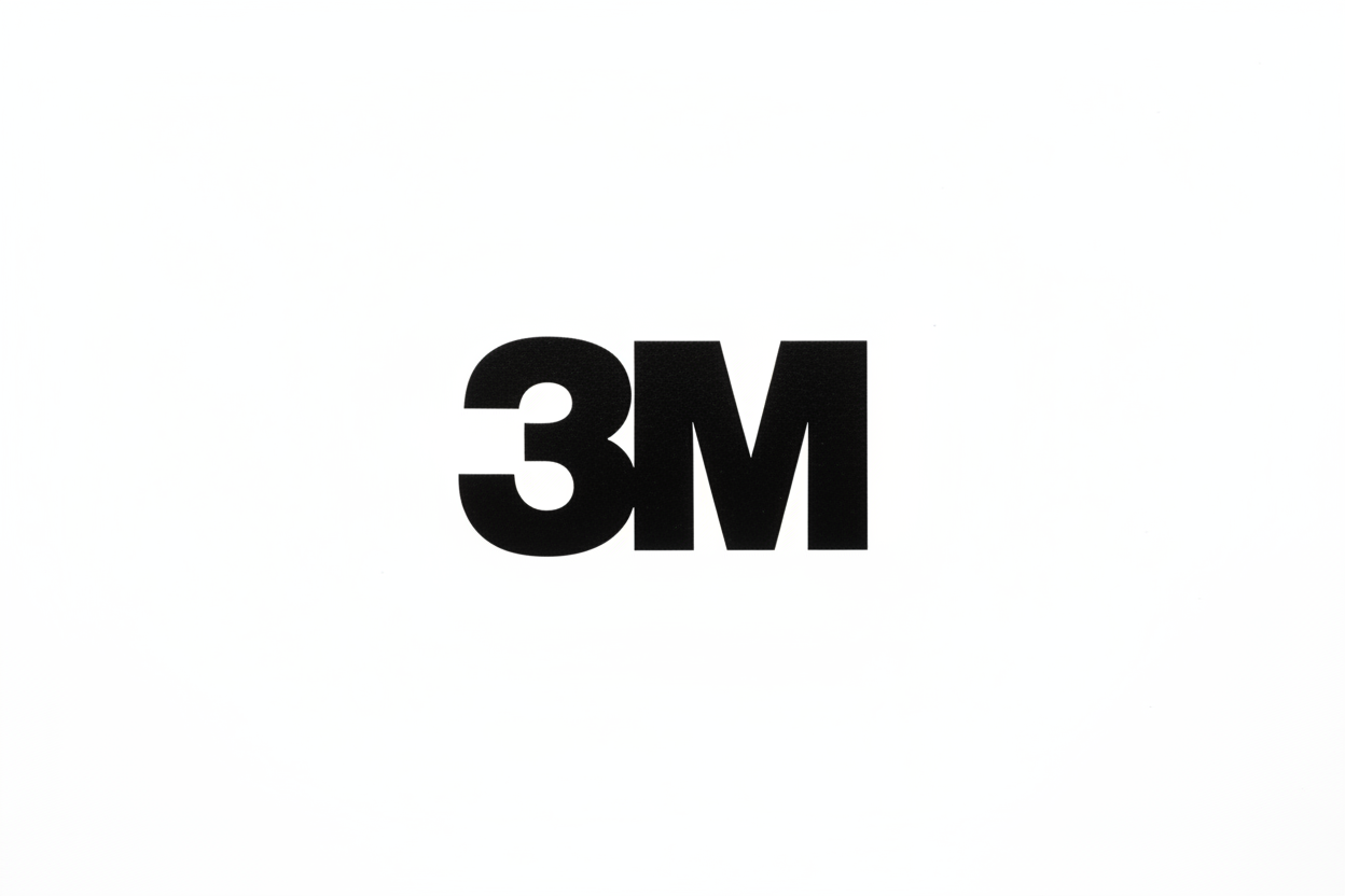 create a 3m logo in black lettering only on white background