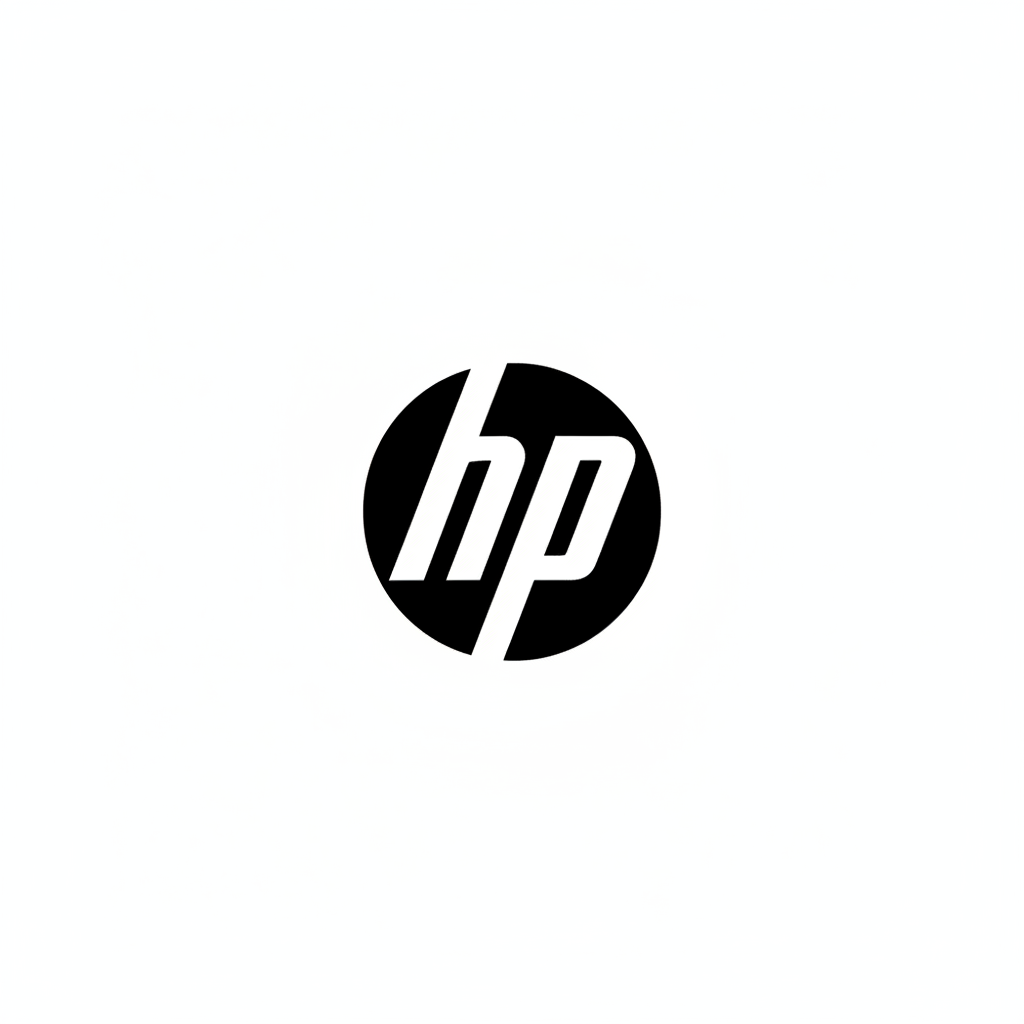 create HP logo in black on white background
