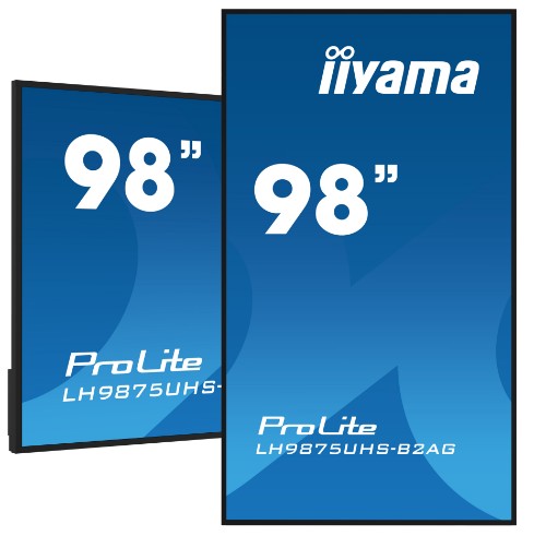 iiyama LH9875UHS-B2AG Signage Display Digital signage flat panel 2.48 m (97.5") LED Wi-Fi 500 cd/m² 4K Ultra HD Black Built-in processor Android 11 24/7