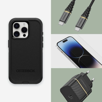 OtterBox Defender Series for iPhone 15 Pro, Black