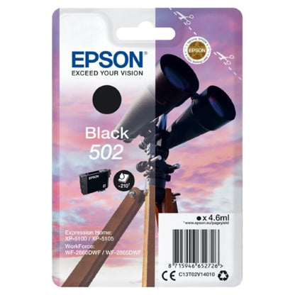 Epson C13T02V14010/502 Ink cartridge black, 210 pages 4,6ml for Epson XP 5100