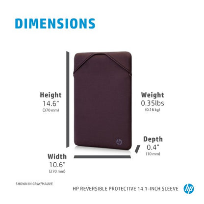 HP Reversible Protective 14.1-inch Mauve Laptop Sleeve