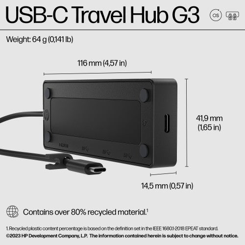 HP USB-C Travel Hub G3