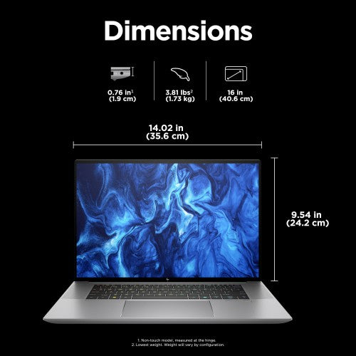 HP ZBook Studio G11 Intel Core Ultra 7 155H Mobile workstation 40.6 cm (16") WQUXGA 32 GB DDR5-SDRAM 1 TB SSD NVIDIA RTX 2000 Ada Wi-Fi 7 (802.11be) Windows 11 Pro AI Workstation, AI PC Grey