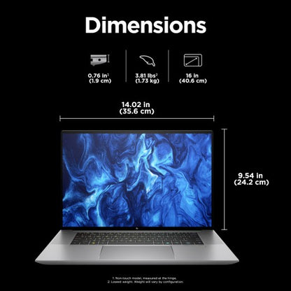HP ZBook Studio G11 Intel Core Ultra 9 185H Mobile workstation 40.6 cm (16") WQUXGA 64 GB DDR5-SDRAM 1 TB SSD NVIDIA RTX 3000 Ada Wi-Fi 7 (802.11be) Windows 11 Pro AI Workstation, AI PC Grey