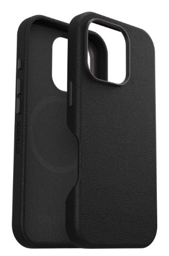 OtterBox Symmetry Series Cactus Leather for MagSafe for iPhone 16 Pro, Noir Ash
