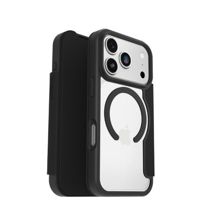 OtterBox React Folio MagSafe Series for Apple iPhone 17 Pro, Black Crystal, transparent/black