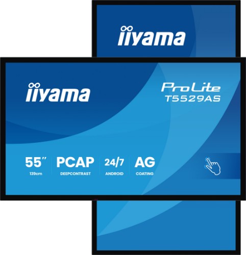 iiyama T5529AS-B1AG computer monitor 138.7 cm (54.6") 3840 x 2160 pixels 4K Ultra HD LED Touchscreen Black