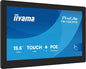 iiyama TW1623AS-B3P computer monitor 39.6 cm (15.6") 1920 x 1080 pixels Full HD LED Touchscreen Black
