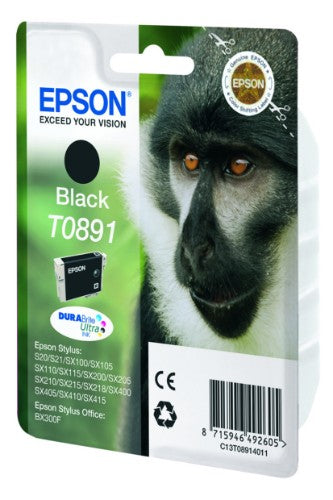 Epson C13T08914011/T0891 Ink cartridge black, 170 pages ISO/IEC 24711 5.8ml for Epson Stylus S 20/SX 115/SX 415