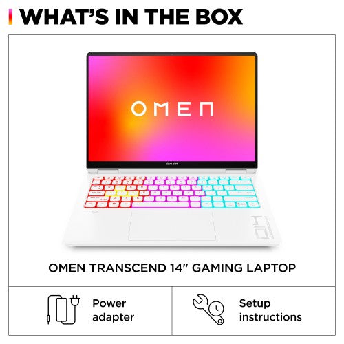HP OMEN 14-fb0014na Intel Core Ultra 7 155H Laptop 35.6 cm (14") 3K 16 GB LPDDR5x-SDRAM 1 TB SSD NVIDIA GeForce RTX 4050 Wi-Fi 7 (802.11be) Windows 11 Home White