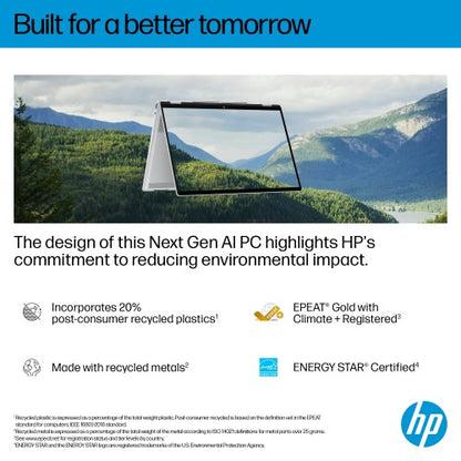 HP OmniBook X FlipNGAI 14-fm0009na Copilot+ PC Intel Core Ultra 7 258V Hybrid (2-in-1) 35.6 cm (14") Touchscreen 2K 32 GB LPDDR5x-SDRAM 1 TB SSD Wi-Fi 7 (802.11be) Windows 11 Home Silver