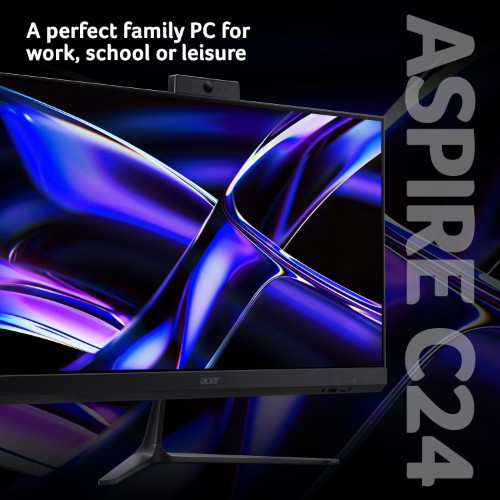 Acer Aspire C24-B All-in-One Desktop - Intel N150, 8GB, 256GB SSD, Integrated Graphics, 23.8" Full HD, Windows 11, Black
