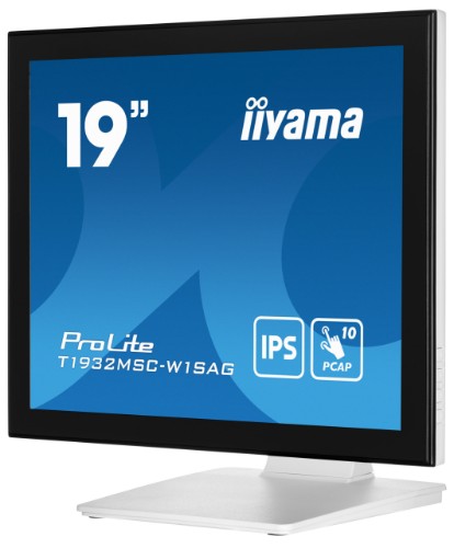 iiyama ProLite T1932MSC-W1SAG computer monitor 48.3 cm (19") 1280 x 1024 pixels Full HD LED Touchscreen Tabletop White