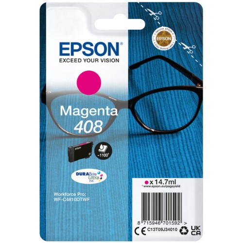 Epson C13T09J34010/408 Ink cartridge magenta, 1.1K pages ISO/IEC 24711 14.7ml for Epson WF-C 4810