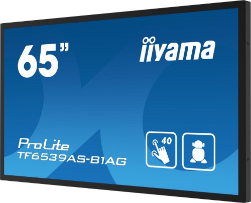 iiyama TF6539AS-B1AG computer monitor 163.8 cm (64.5") 3840 x 2160 pixels 4K Ultra HD LED Touchscreen Black