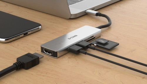 D-Link 5-in-1 USB-C Hub with HDMI and SD/microSD Card Reader