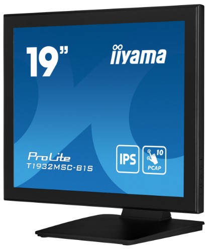 iiyama ProLite T1932MSC-B1S computer monitor 48.3 cm (19") 1280 x 1024 pixels Full HD LED Touchscreen Tabletop Black