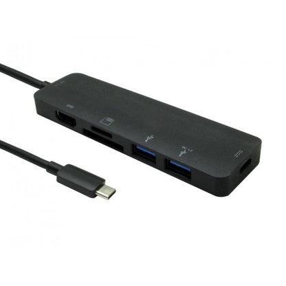 Cables Direct NLUSB3C-6PHUB laptop dock/port replicator USB 3.2 Gen 1 (3.1 Gen 1) Type-C Black
