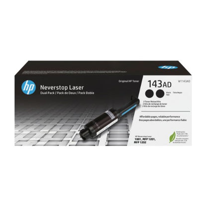 HP W1143AD/143AD Toner-kit twin pack, 2x2.5K pages ISO/IEC 19752 Pack=2 for HP Neverstop 1001