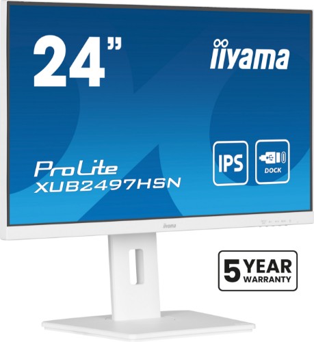 iiyama ProLite XUB2497HSN-W2 computer monitor 60.5 cm (23.8") 1920 x 1080 pixels Full HD LED White