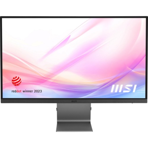 MSI Modern MD271UL 27 Inch Monitor, UHD (3840 x 2160), 60Hz, IPS, 4ms, Adaptive-Sync, 2x HDMI, DisplayPort, USB Type-C, Anti-Glare, Anti-Flicker, Less Blue light, TÜV Certified, Kensington, Grey