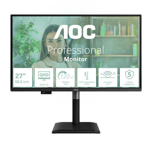 AOC Q27P4U computer monitor 68.6 cm (27") 2560 x 1440 pixels Wide Quad HD Black