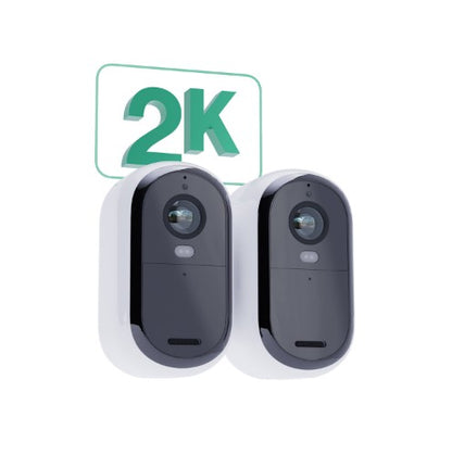 Arlo Essential 2K Outdoor Security Camera & Solar Panel, 2-pack