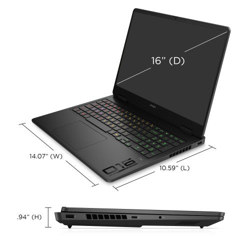 HP OMEN Gaming 16-am0301na Intel® Core™ i7 i7-14650HX Laptop 40.6 cm (16") 2K 24 GB DDR5-SDRAM 1 TB SSD NVIDIA GeForce RTX 5070 Wi-Fi 6E (802.11ax) Windows 11 Home Black