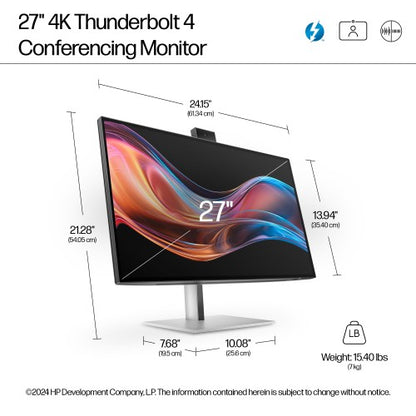 HP Series 7 Pro 27 inch 4K Conferencing Monitor - 727pm PVC Free