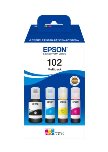 Epson C13T03R640/102 Ink bottle multi pack Bk,C,M,Y 127ml + 3x70ml Pack=4 for Epson ET-3700