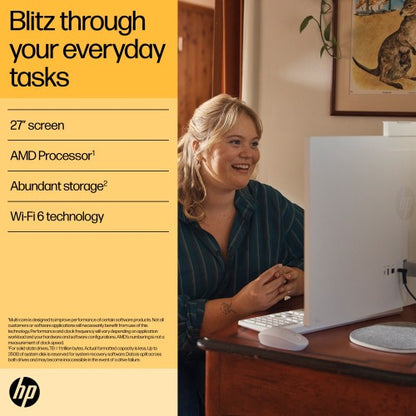 HP 27-cr0037na AMD Ryzen™ 7 7730U 68.6 cm (27") 1920 x 1080 pixels All-in-One PC 16 GB DDR4-SDRAM 1 TB SSD Windows 11 Home Wi-Fi 6 (802.11ax) Black
