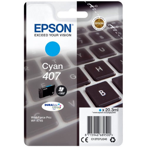 Epson C13T07U240/407 Ink cartridge cyan, 1.9K pages ISO/IEC 19752 20,3ml for Epson WF 4745