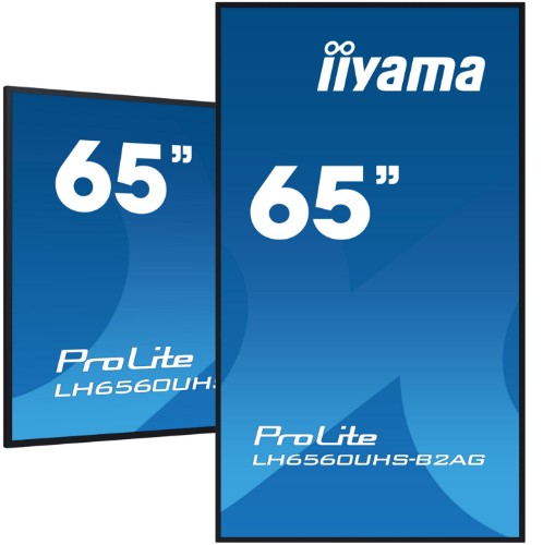 iiyama LH6560UHS-B2AG Signage Display Digital A-board 163.8 cm (64.5") LED Wi-Fi 500 cd/m² 4K Ultra HD Black Built-in processor Android 11 24/7